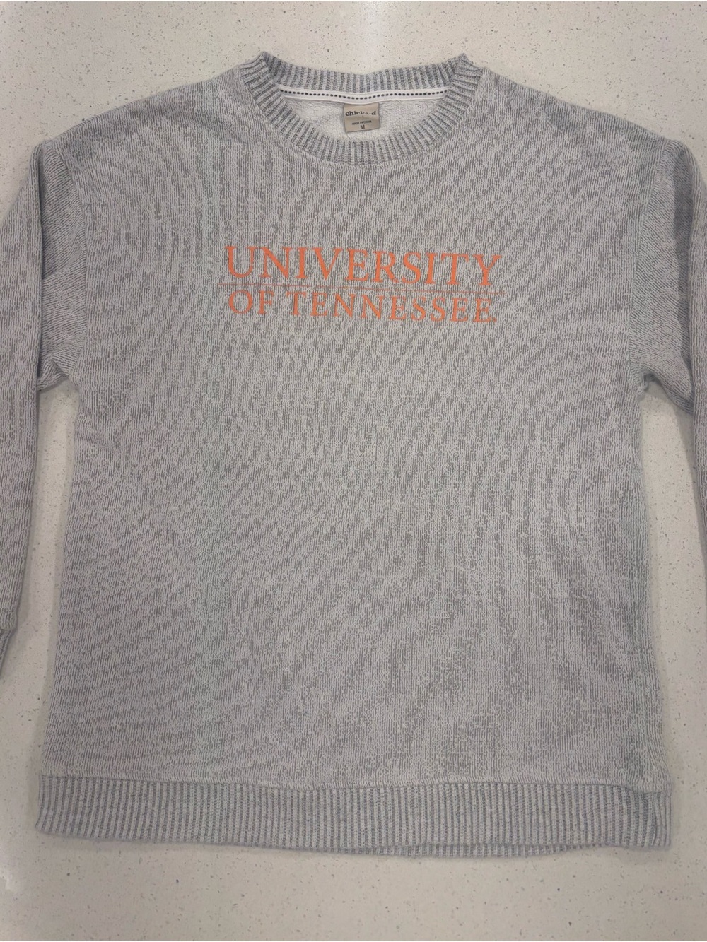Chicka-d Women’s University of Tennessee Gray Crewneck Warm Up Crew Sweatshirt M